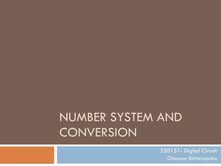 number system and conversion