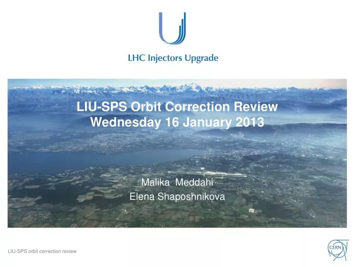 liu sps orbit correction review wednesday 16 january 2013