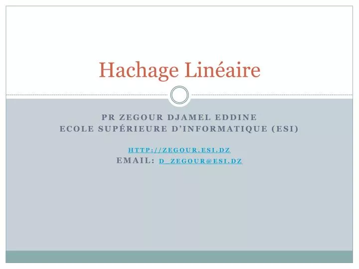 hachage lin aire
