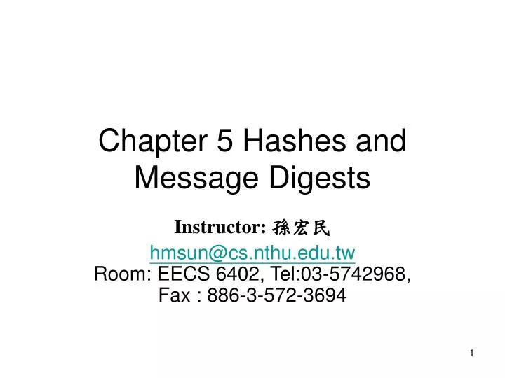 chapter 5 hashes and message digests