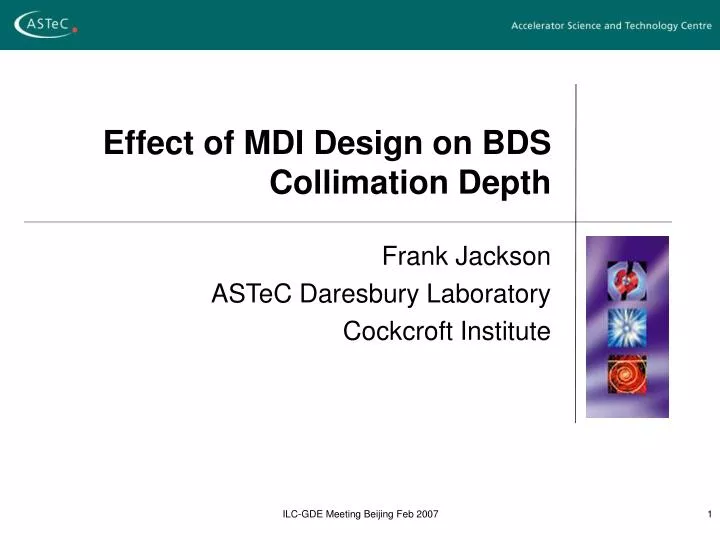 effect of mdi design on bds collimation depth
