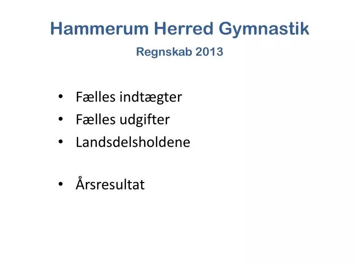 hammerum herred gymnastik regnskab 2013