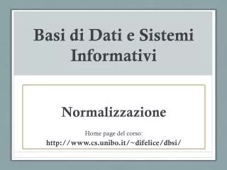 basi di dati e sistemi informativi