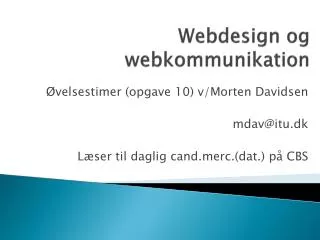 webdesign og webkommunikation