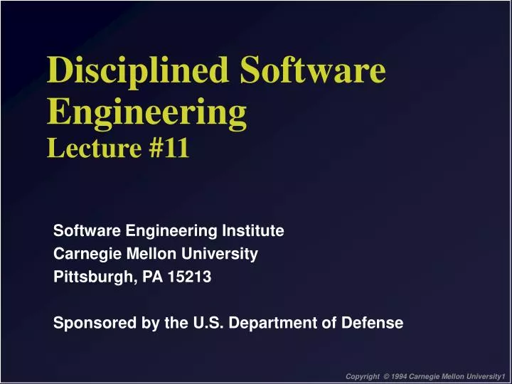 disciplined software engineering lecture 11