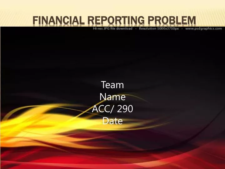 financial reporting problem