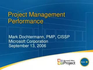 mark dochtermann pmp cissp microsoft corporation september 13 2006