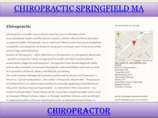 Chiropractic Springfield Ma