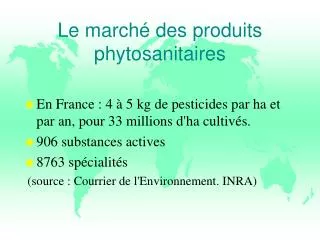 le march des produits phytosanitaires