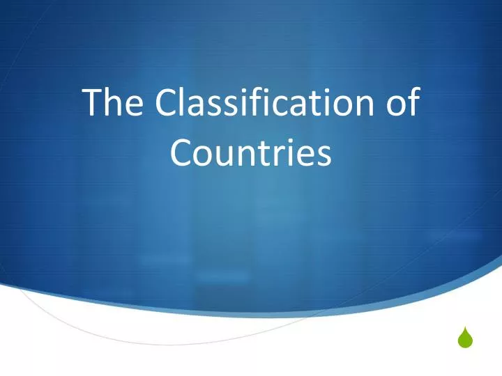 the classification of countries
