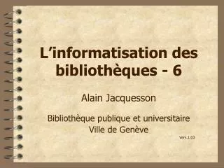 l informatisation des biblioth ques 6