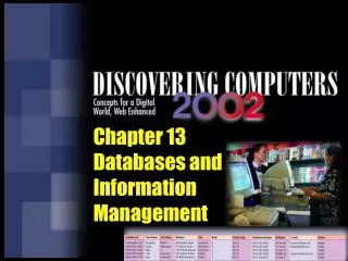 Chapter 13 Databases and Information Management