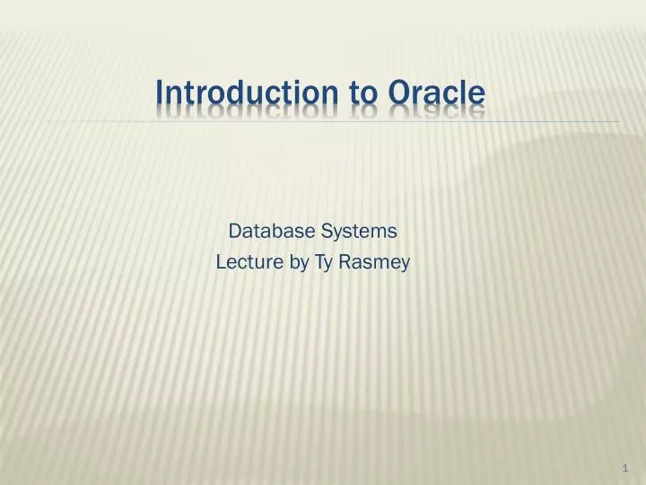 introduction to oracle