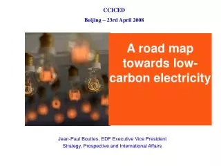 A road map towards low-carbon electricity
