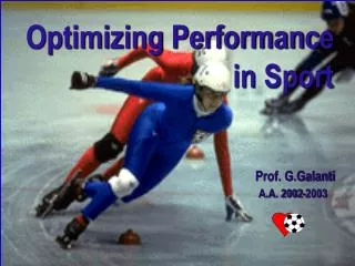 Optimizing Performance in Sport