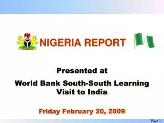 NIGERIA REPORT