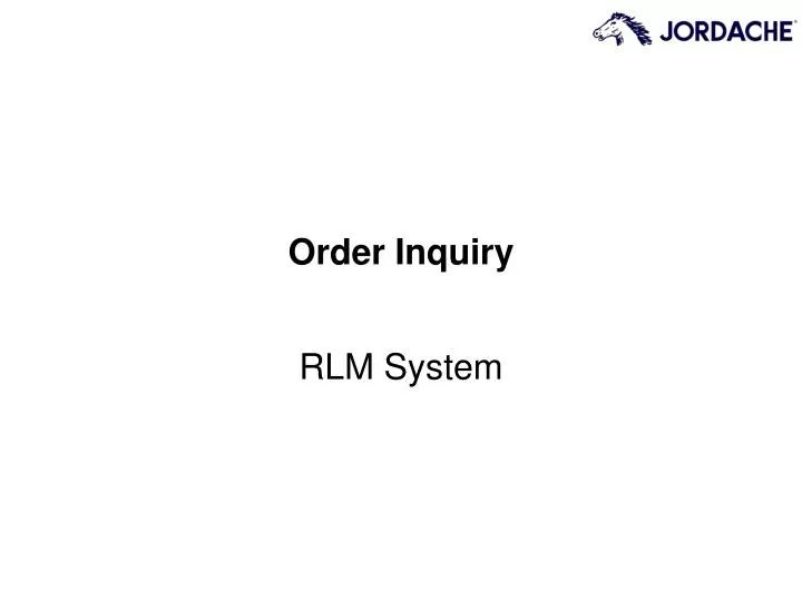 order inquiry