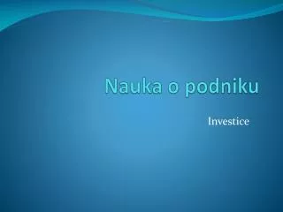 nauka o podniku