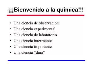 bienvenido a la qu mica