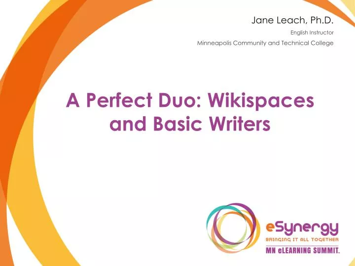a perfect duo wikispaces and basic writers