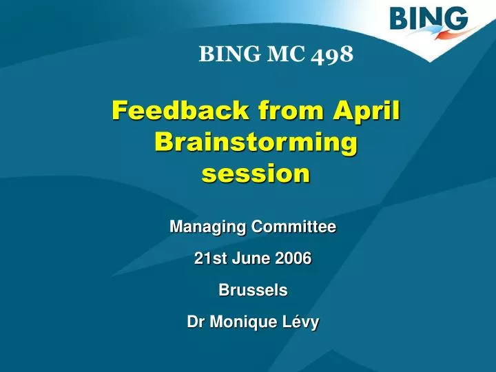 feedback from april brainstorming session