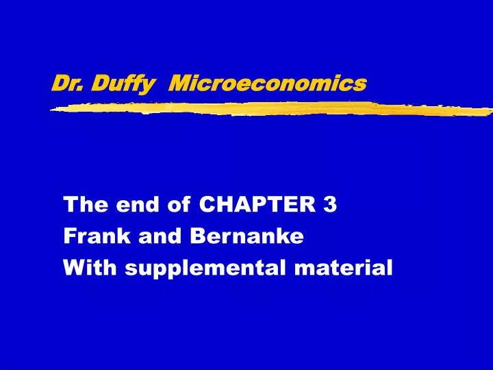 dr duffy microeconomics