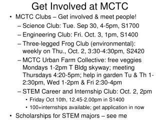 Get Involved at MCTC
