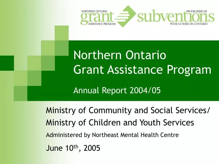 northern ontario grant assistance program