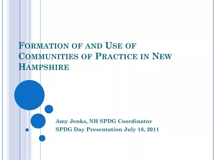 formation of and use of communities of practice in new hampshire
