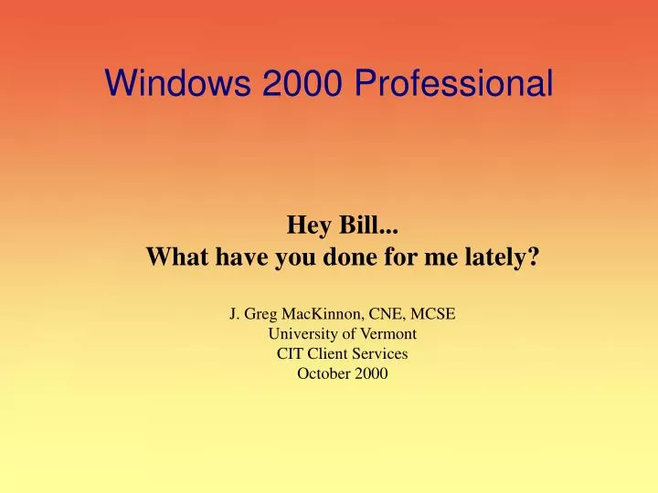 windows 2000 professional