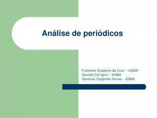 an lise de peri dicos