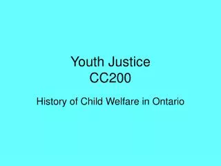 Youth Justice CC200
