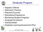 Graduate Program - slide 1