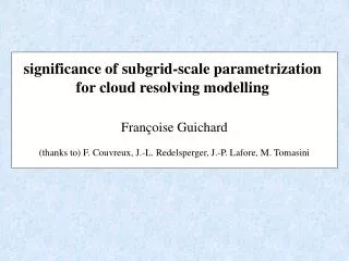 significance of subgrid-scale parametrization for cloud resolving modelling