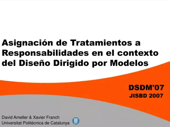 asignaci n de tratamientos a responsabilidades en el contexto del dise o dirigido por modelos