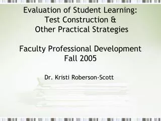 Dr. Kristi Roberson-Scott