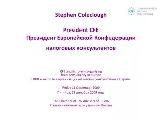 stephen coleclough president cfe