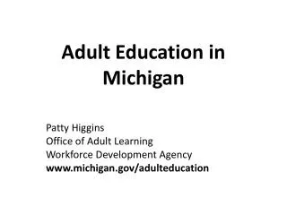 Adult Education in Michigan