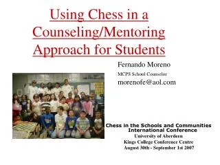 Using Chess in a Counseling/Mentoring Approach for Students