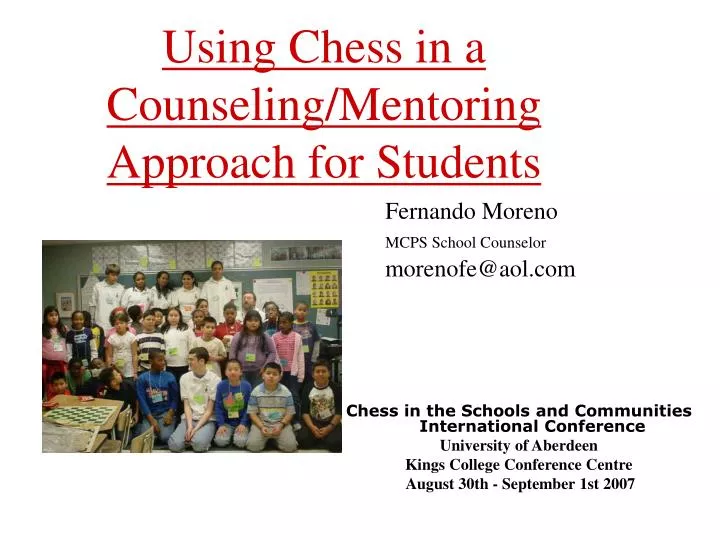 using chess in a counseling mentoring approach for students