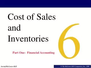 Cost of Sales and Inventories