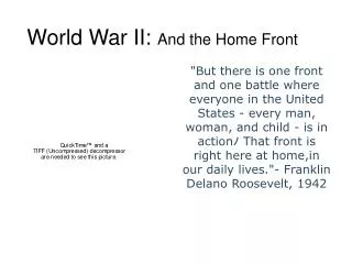 World War II: And the Home Front