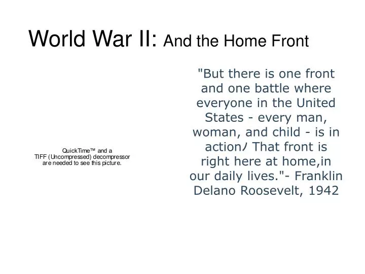 world war ii and the home front