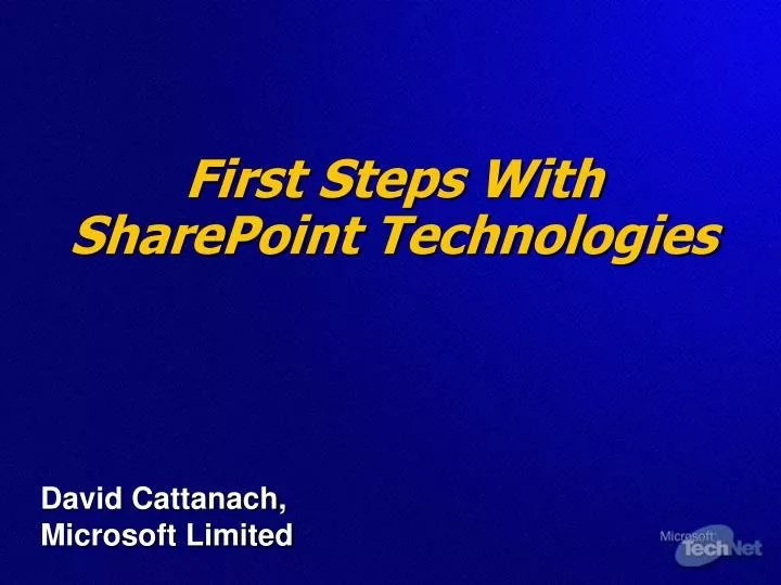 first steps with sharepoint technologies
