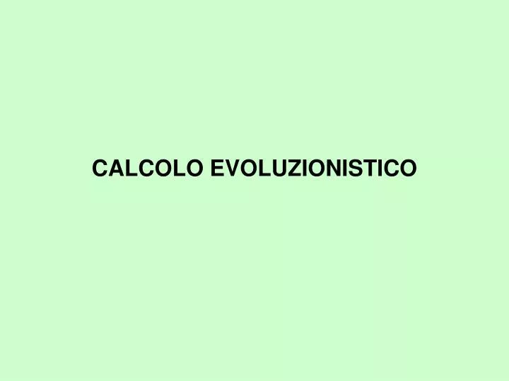 calcolo evoluzionistico