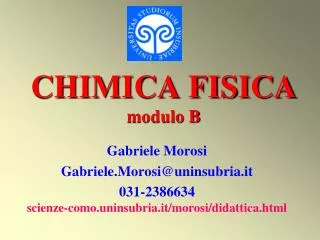 chimica fisica modulo b
