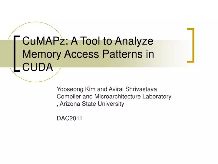 cumapz a tool to analyze memory access patterns in cuda
