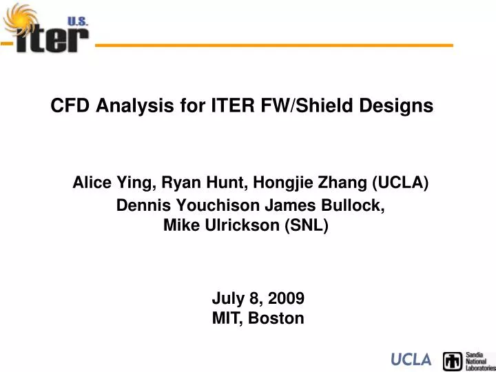 cfd analysis for iter fw shield designs