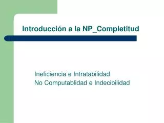 introducci n a la np completitud