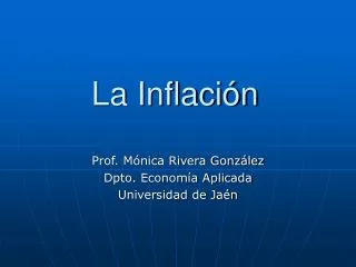 la inflaci n